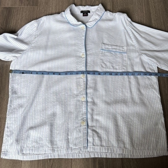 J. Crew Flannel Long-Sleeve Pajama Top In Stripe Size XXL - Picture 7 of 12